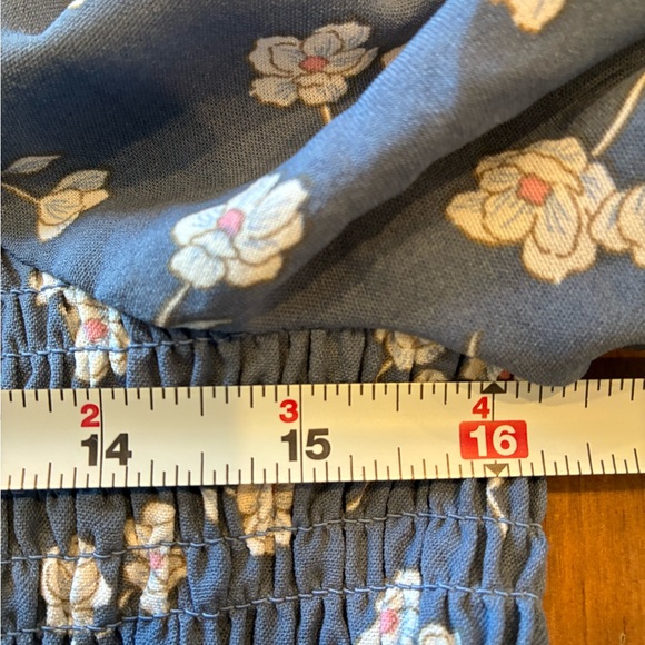 Inspired Hearts Dusty Blue Floral Smocked Romper - Picture 5 of 7